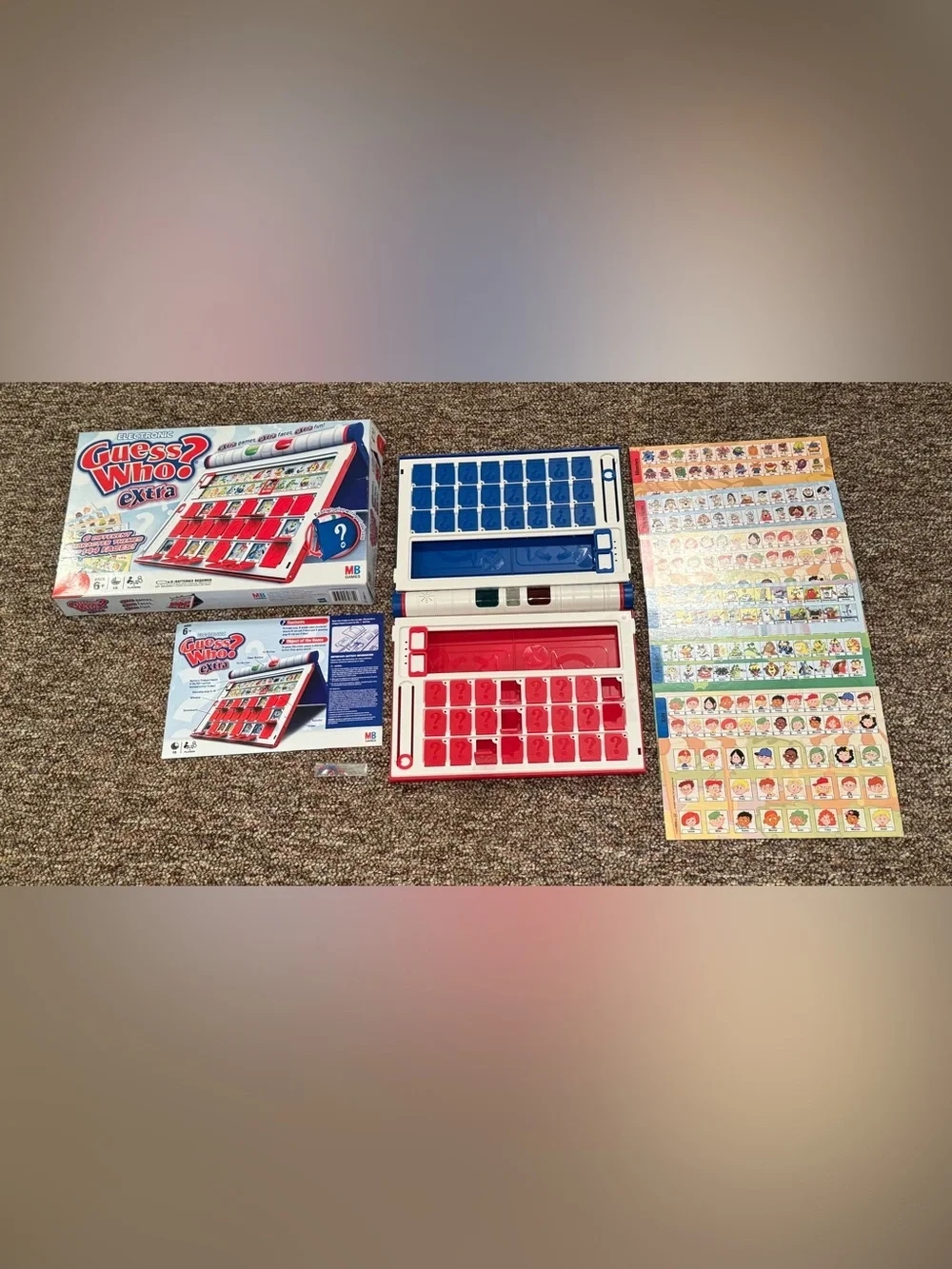 Guess Who? Extra - Red & Blue Electronic Kids Game: Complete: tested: